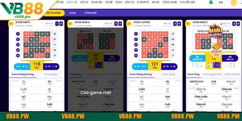 Các sảnh quay số cực đa dạng nên sẽ phù hợp mọi sở thích