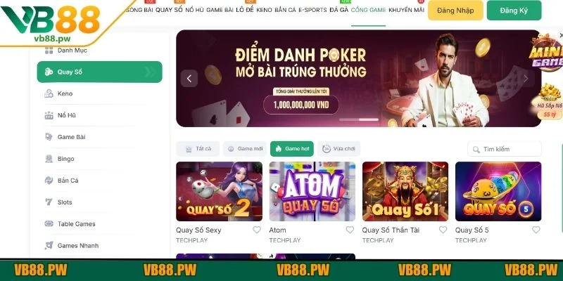 Giao diện tại quay số VB88 trực quan, dễ sử dụng