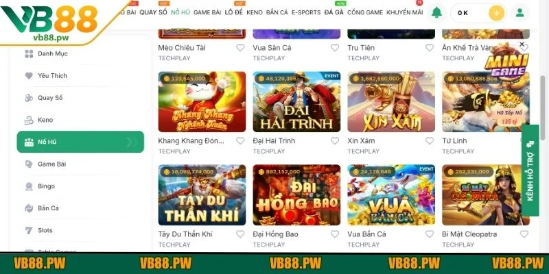 Hé lộ 3 sảnh nổ hũ VB88 chất lượng không nên bỏ qua 2025